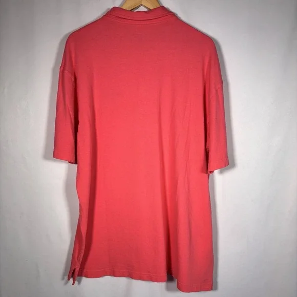 Peter Millar Sea Island Polo Golf Shirt Mens XL Sun Washed Mesh Salmon Embroider - Picture 3 of 6